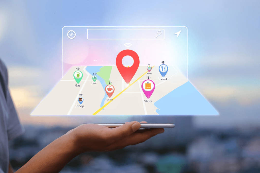Map with location pins representing local SEO for businesses in cities like Los Angeles and Costa Mesa