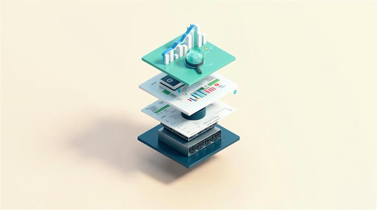 Website cost breakdown showing domain, hosting, design, development and SEO layers