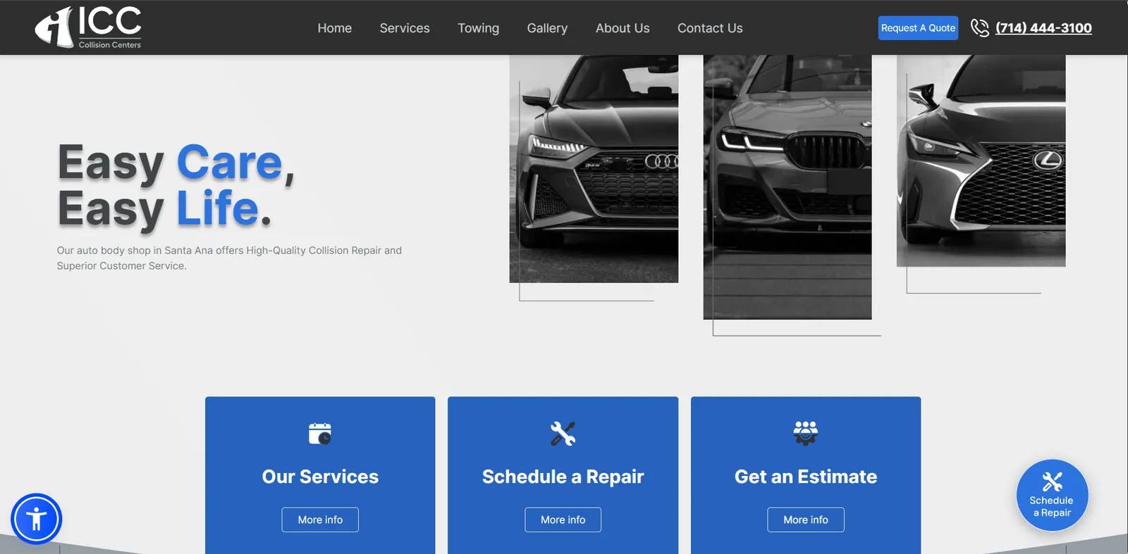 ICC Collision Center website