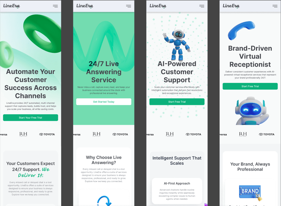 LineEra responsive mobile website
