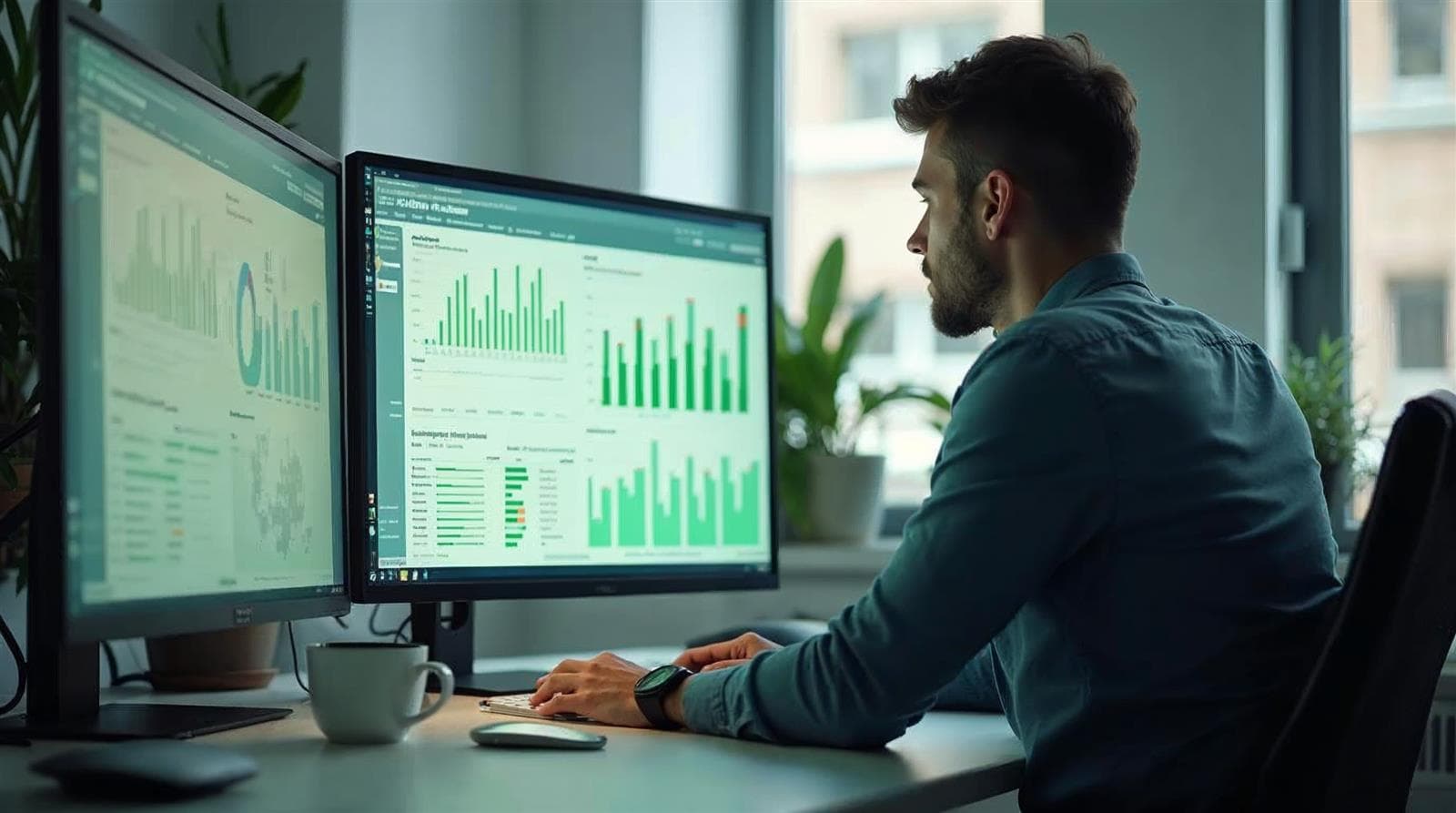 Web developer checking a dashboard as part of website maintenance services