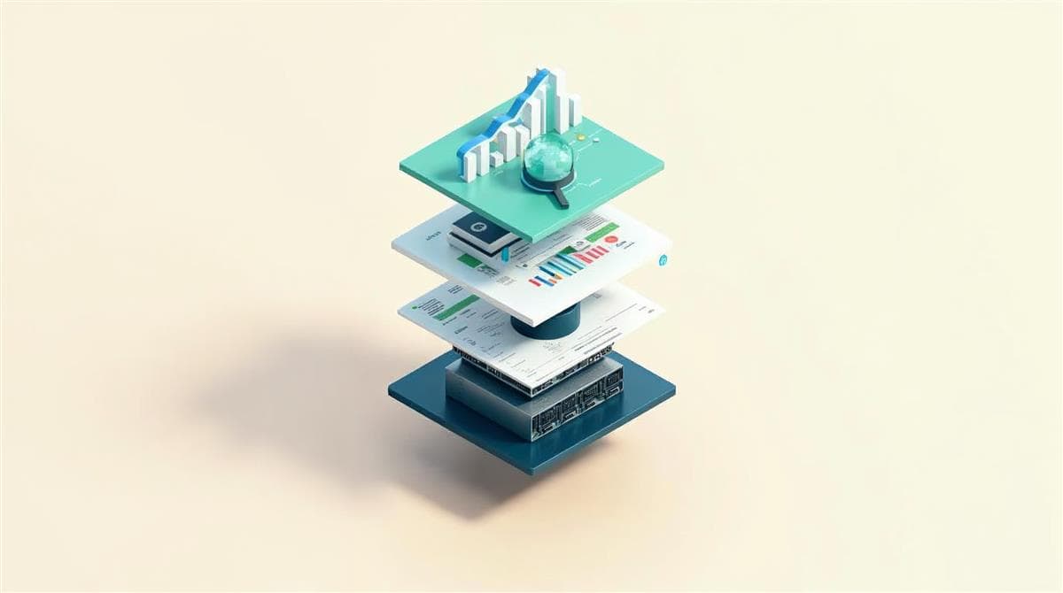 Website cost breakdown showing domain, hosting, design, development and SEO layers
