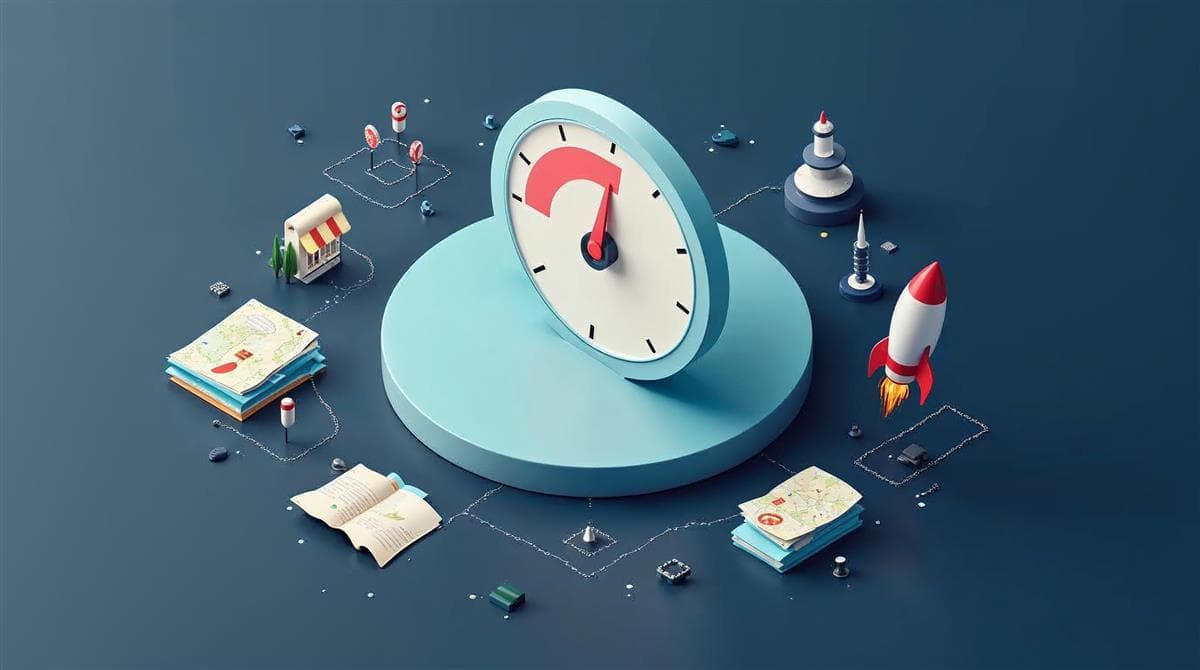 Dial showing the factors that change SEO cost: competition, site condition, locations, content and links