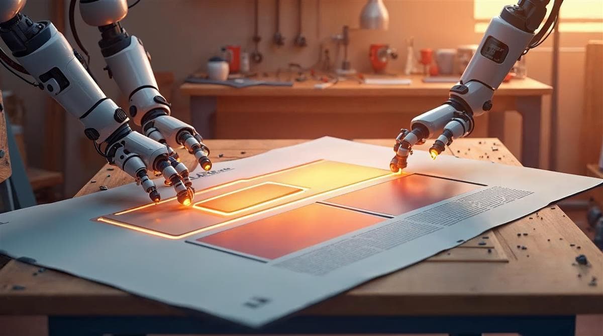 3D illustration of a web page on a workbench being tuned for speed