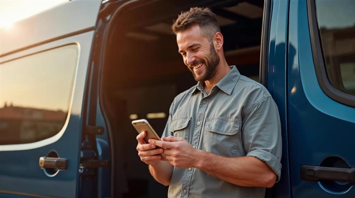 Service business owner receiving new quote requests from a fast website